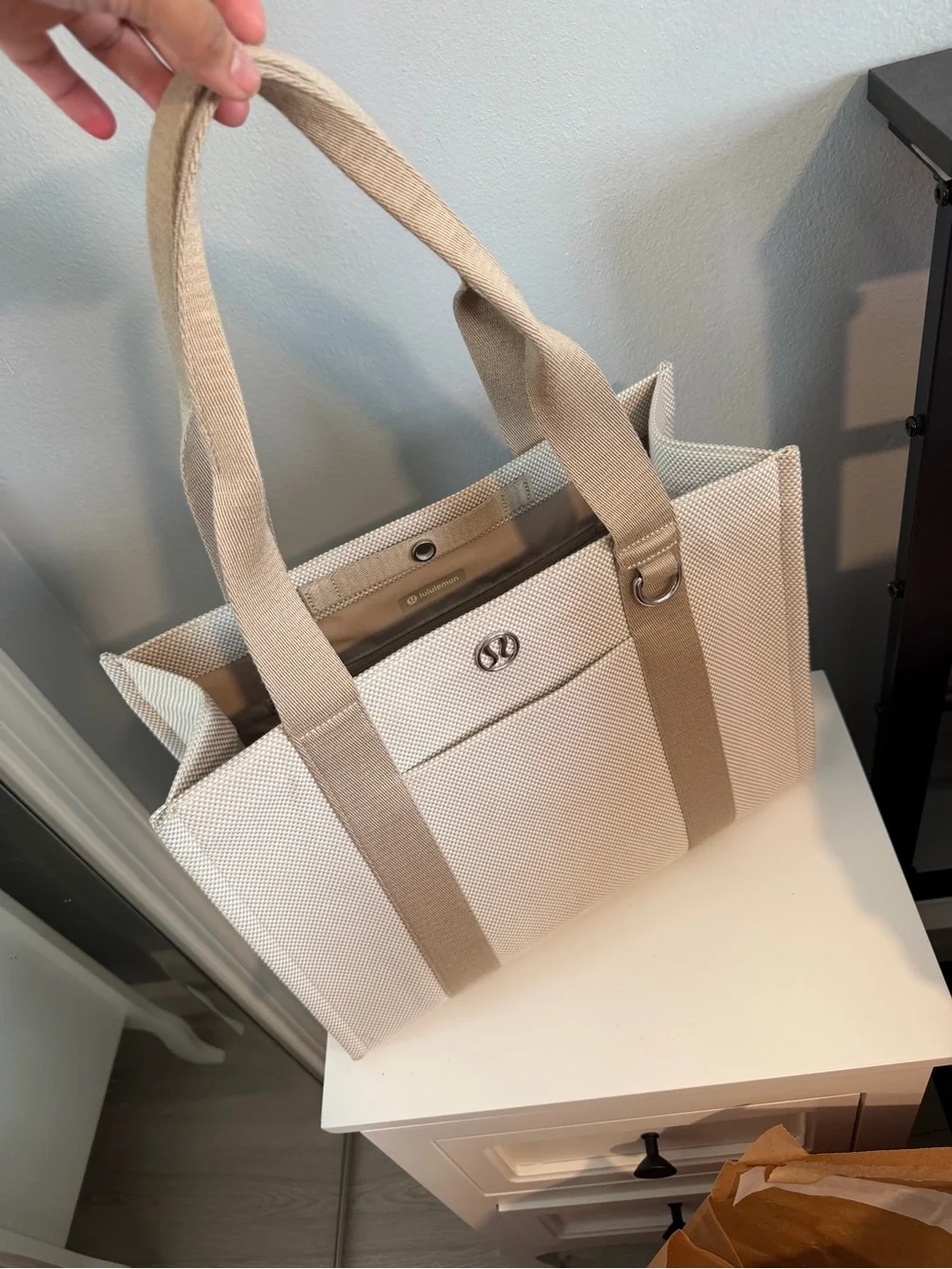 lululemon athletica Beige Canvas Tote with D-Ring